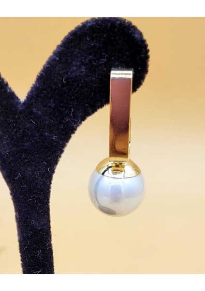 Beyaz Inci Top Pirinç Küpe modelleri