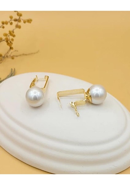 Beyaz Inci Top Pirinç Küpe fırsatları