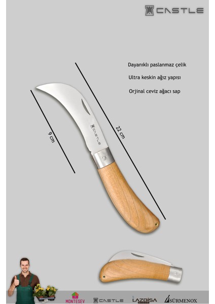 Lz-K6 Budama Makası Bağ Makası ve Aşı Çakısı Bıçağı 2'li Set fırsatları