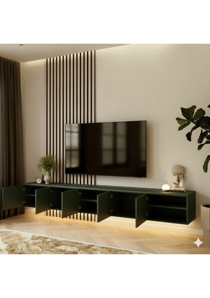 Parla Tv Ünitesi & Sehpası (Yeşil)