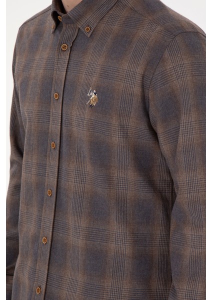 Erkek Kahverengi Gömlek Desenli 50291383-VR029