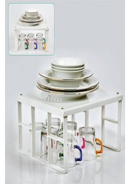 Bej Dolap Içi Düzenleyici ve Organizer, Mutfak ve Banyo Raf Aparatı