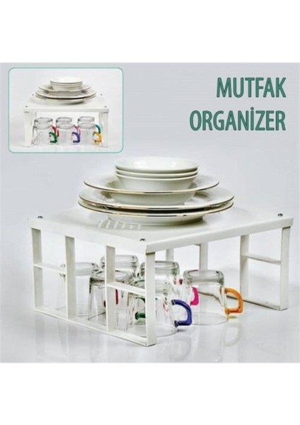 Bej Dolap Içi Düzenleyici ve Organizer, Mutfak ve Banyo Raf Aparatı