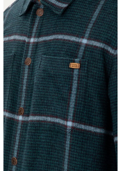 Erkek Koyu Yeşil Gömlek Desenli 50291250-VR079