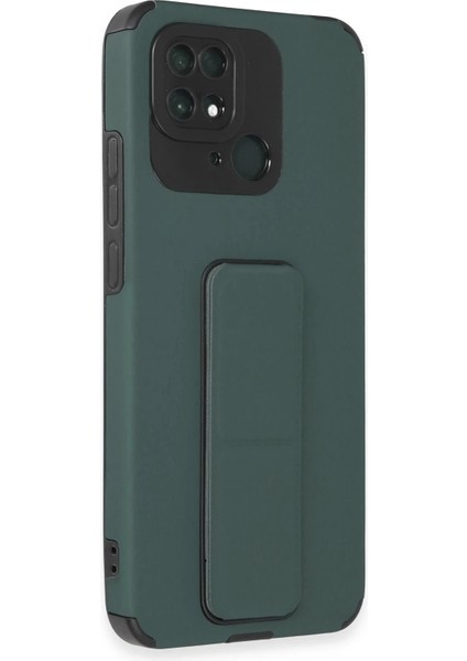 Newface Xiaomi Redmi 10C Kılıf Mega Standlı Silikon - Yeşil