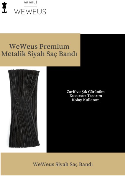 Parlak Siyah Renk Premium Kadın Saç Bandı modelleri