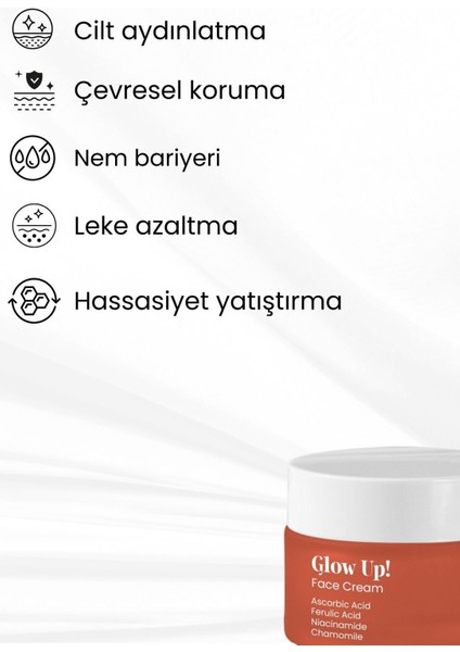 Aydınlatıcı Yüz Kremi Askorbik Asit Ferulic Asit Niasinamid Nemlendirme modelleri