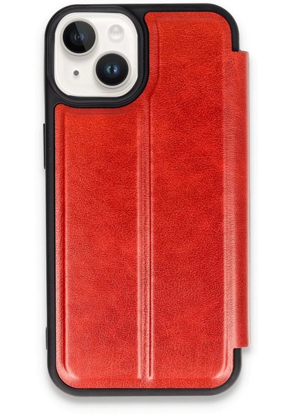 Newface iPhone 14 Kılıf Flip Cover - Kırmızı