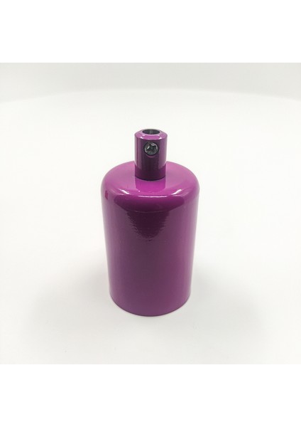 Dekoratif Metal Lale E27 Duy Mor Renk ve Demir Kablo Kilidi. (1 Adet)