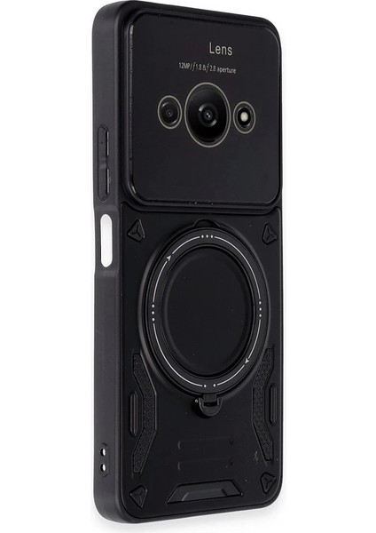 Newface Xiaomi Poco C61 Kılıf Joy Lens Standlı Kapak - Siyah fiyatları