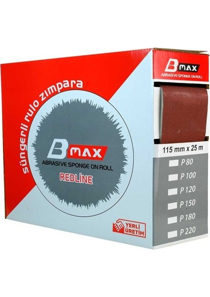 Süngerli Rulo Zımpara 115MM (P180) 25 Metre