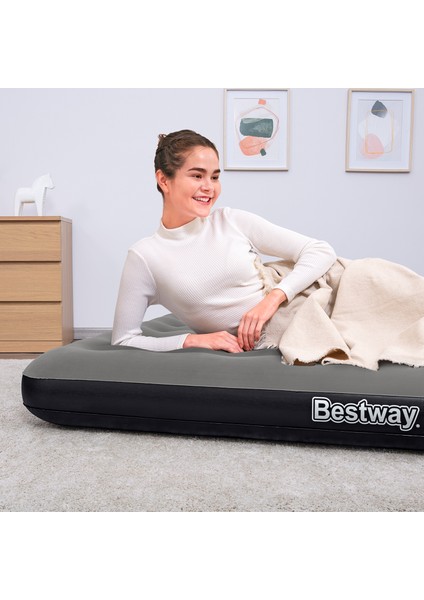 Ultra King 3 Kişilik Şişme Yatak, El Pompası ve Yastık 203X183X22CM 671HC BW149