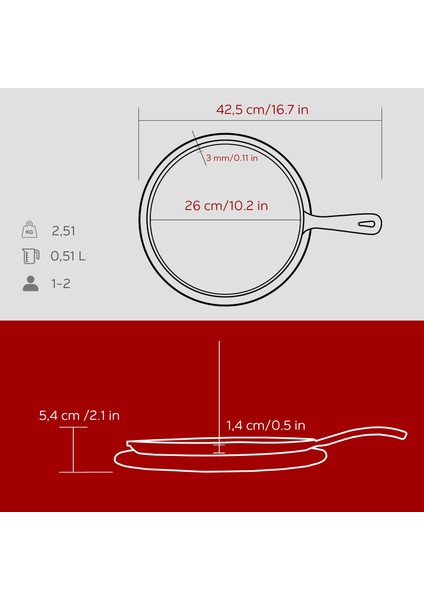 Döküm Yuvarlak Pizza Krep Pankek Tavası Döküm Demir Yekpare Saplı Kayın Servis Ahşabı ÇAP(Ø)26CM.-BORDO fırsatları