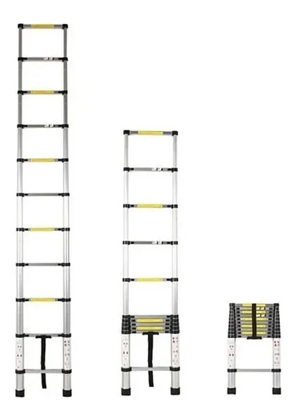 Teleskopik Alüminyum Merdiven 2.6m | 150 kg | EN131 Sertifikalı | Sürgülü Uzayan Merdiven modelleri