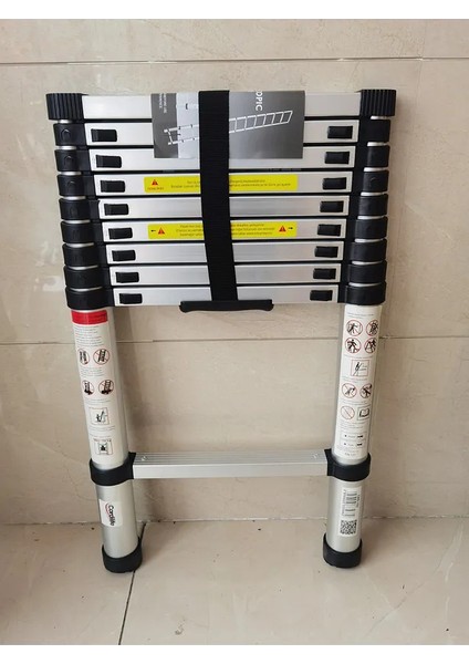 Teleskopik Alüminyum Merdiven 2.6m | 150 kg | EN131 Sertifikalı | Sürgülü Uzayan Merdiven fırsatları