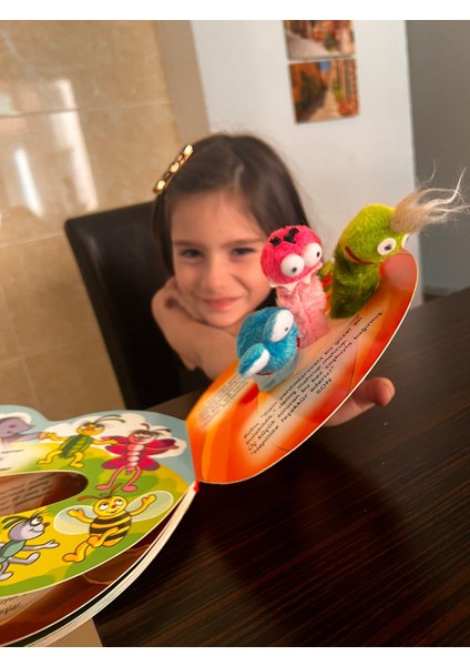 2 - 6 Yaş Eğitici Kuklalı Çocuk Kitabı - Titi Nini ve Bubu'nun Yeni Evi -Renkli Karton Masal -14 Sayfa modelleri