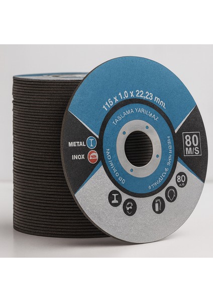 Inox Metal Kesici (50 Adet) Kesme Diski 115X1,0X22,23 mm Ince Taş Disk Spiral Demir Kesici Disk indirimleri