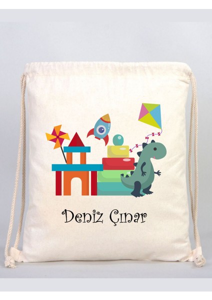 Isimli Çanta Isme Özel Ham Bez Bebek, Çocuk Kıyafet Çantası, Bebek Çanta Organizer, Oyuncak Çantası