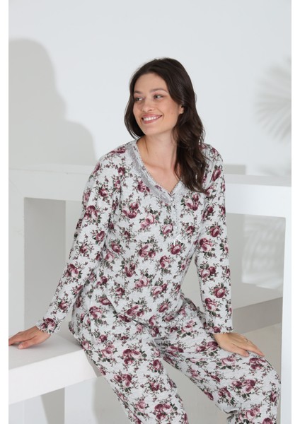 Angelique %100 Pamuk Uzun Kol Kadın Pijama Takımı 21512 fiyatları