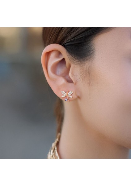 Nazar Mineli Yusufçuk Rose Gümüş Küpe fiyatları