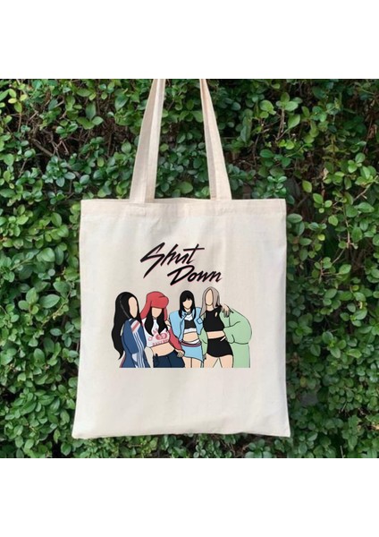 Black Pink Shut Down Blackpink Tote Bag Bez Çanta