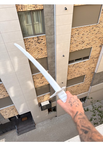 Tanjiro Beyaz Dekoratif Katlanabilir Oyuncak Katana Açılır Katlanır 3D Katana Kılıç modelleri