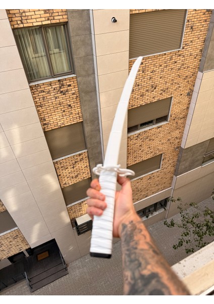 Tanjiro Beyaz Dekoratif Katlanabilir Oyuncak Katana Açılır Katlanır 3D Katana Kılıç fırsatları