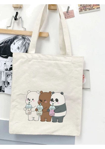 Üç Kafadar Ayıcık Pinterest Bez Çanta Tote Bag modelleri