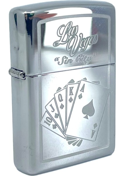 Vegas Sin City Royal Flush Dizayn Çakmak