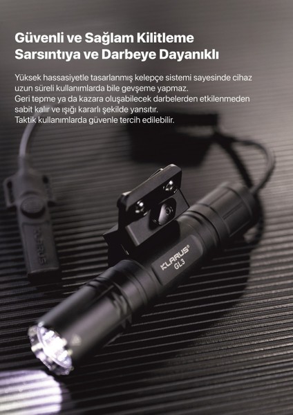 Gl3 Klarus Gl3 Usb-C Şarj Edilebilir LED Taktik Tüfek Feneri