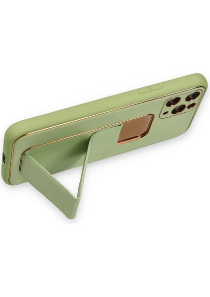 Newface iPhone 11 Pro Kılıf Coco Deri Standlı Kapak - Su Yeşili modelleri