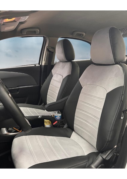 Chevrolet aveo Araca Özel Oto Koltuk Kılıfı - Alkantara ve Deri