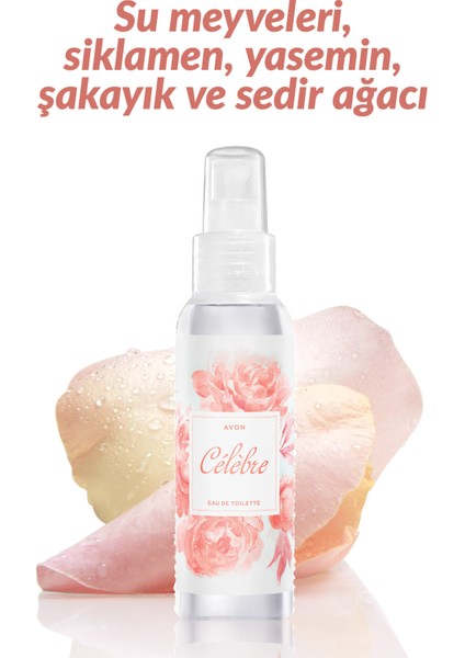 Celebre Kadın Vücut Spreyi 100 ml Beyaz Şeftali Kış Üzümü ve Çiçek Meyve Aromalı PCR Ambalaj