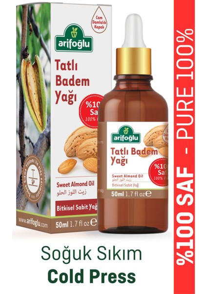 Tatlı Badem Yağı 50 ml Yoğun Nemlendirici Besleyici Etkili Unisex Cilt ve Saç Bakımı fiyatları
