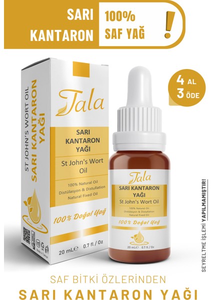 %100 Saf ve Doğal Soğuk Sıkım Sarı Kantaron Yağı - Leke Karşıtı Etkisiyle, 20 ml, Unisex modelleri