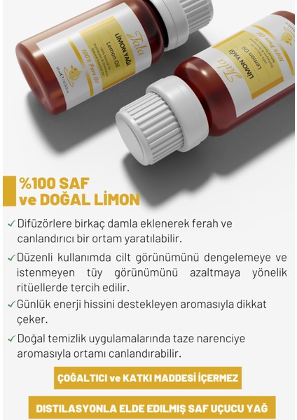 Limon Yağı 20 ml Saf Doğal Uçucu Yağ Cilt ve Saç Bakımı İçin Unisex Kullanıma Uygun fırsatları