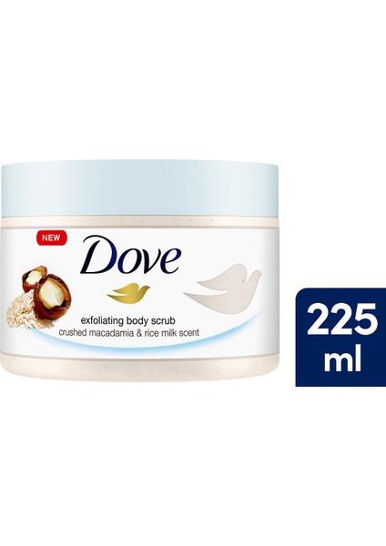 Vücut Peelingi - Macadamia Fındığı ve Pirinç Sütü ile Özellikle Arındırıcı, Nemlendirici ve Besleyici Etki, 225 ml, Unisex