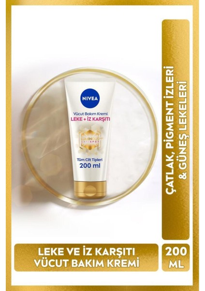 Vücut Bakım Kremi - Leke ve İz Giderici, 200 ml, Unisex, Cilt Tonunu Eşitleyen, 48 Saat Süren Nemlendirme