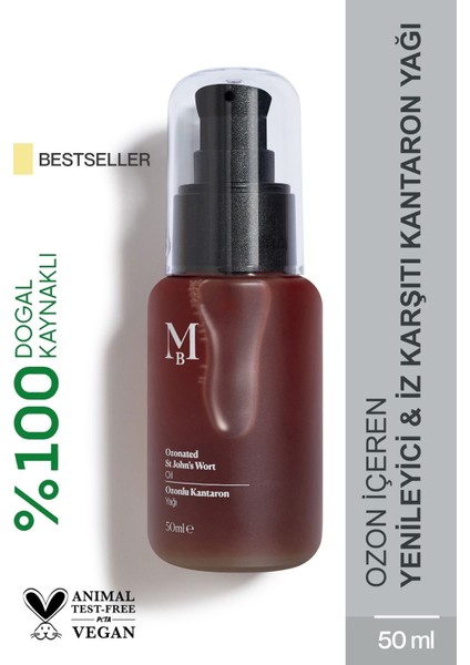 Ozonlu Kantaron Yağı Kremi - Yenileyici Etki, 50 ml, Tüm Cilt Tipleri İçin Leke ve Yaşlanma Karşıtı Onarıcı Krem