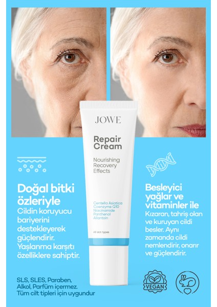 Onarıcı Cilt Bakım Kremi - Yoğun Nemlendirme ve Cilt Bariyerini Güçlendirme, 40 ml, Unisex indirimleri