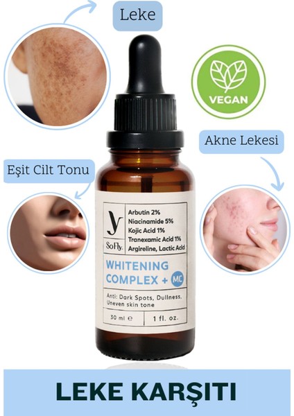 Leke Karşıtı Aydınlatıcı Anti-Aging Serum 30 ml Vegan Arbutin ve Niacinamide İçerikli Unisex fiyatları