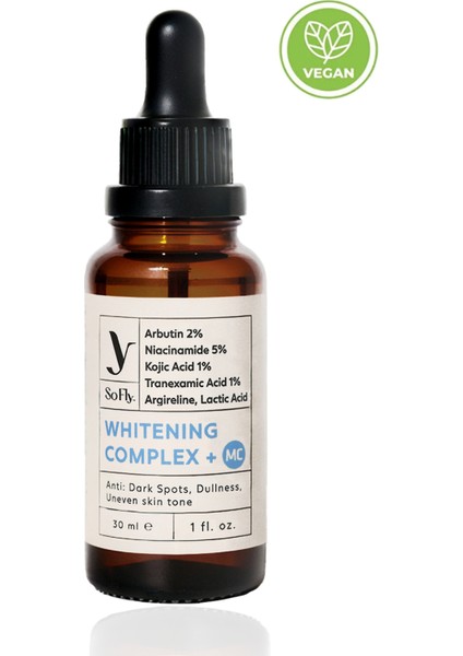 Leke Karşıtı Aydınlatıcı Anti-Aging Serum 30 ml Vegan Arbutin ve Niacinamide İçerikli Unisex modelleri