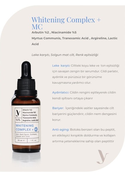 Leke Karşıtı Aydınlatıcı Anti-Aging Serum 30 ml Vegan Arbutin ve Niacinamide İçerikli Unisex