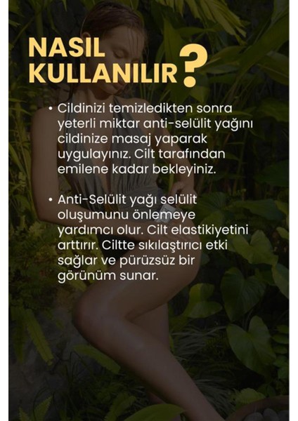 Selülit Karşıtı Besleyici Vücut Yağı 100 ml Kadınlara Özel Paraben İçermeyen Doğal