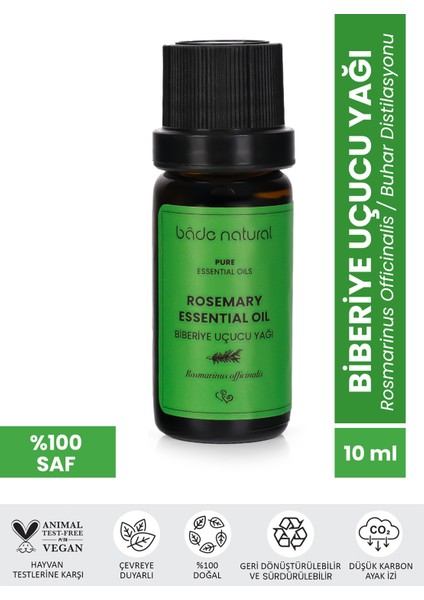 Biberiye Uçucu Yağı 10 ml Unisex %100 Saf Doğal Sıkılaştırıcı Akne Karşıtı