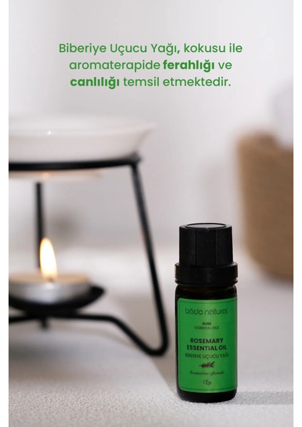 Biberiye Uçucu Yağı 10 ml Unisex %100 Saf Doğal Sıkılaştırıcı Akne Karşıtı