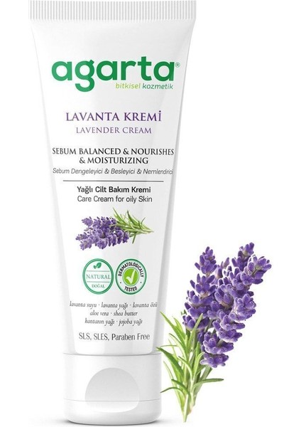 Doğal Lavanta El ve Vücut Bakım Kremi - Besleyici, Nemlendirici ve Sebum Dengeleyici, 75 ml