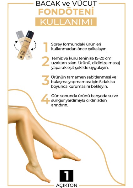 Bacak ve Vücut Fondöteni 75 ml Suya Dayanıklı Açık Ton Kadınlar İçin Doğal Pürüzsüz Görünüm fırsatları