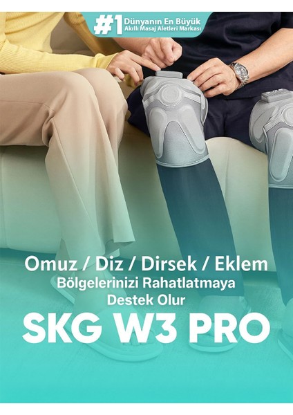 W3 Pro Isı ve Titreşimli Diz-Omuz-Dirsek Bölgesi Masaj Aleti, Şarjlı Isıtmalı-Termoterapi Dizlik
