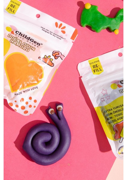 Doğal Oyun Hamuru - Ekstra Yumuşak ve Uzun Ömürlü, 4 Adet 125 gr Vakumlu Kartuş Seti, Eğitici ve Yaratıcı Oyun için Çocuk Gelişimine Destek modelleri